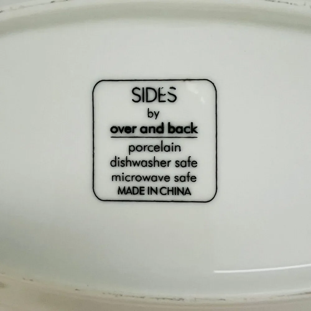 SIDES by OVER & BACK White Porcelain Oval Curved Boat Serving Bowl